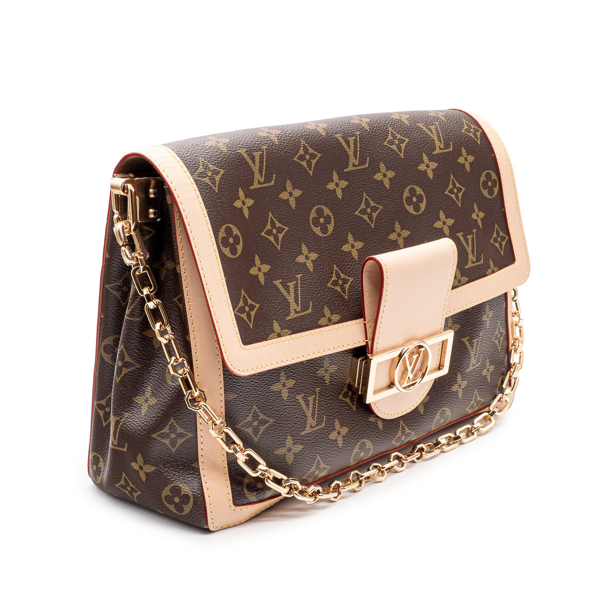 Sac Louis Vuitton Dauphine Soft Grand modele Toile monogram et cuir naturel