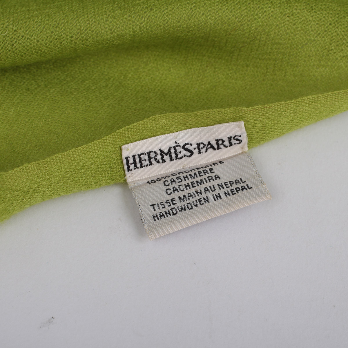 Hermès étole vert anis occasion authentifiée
