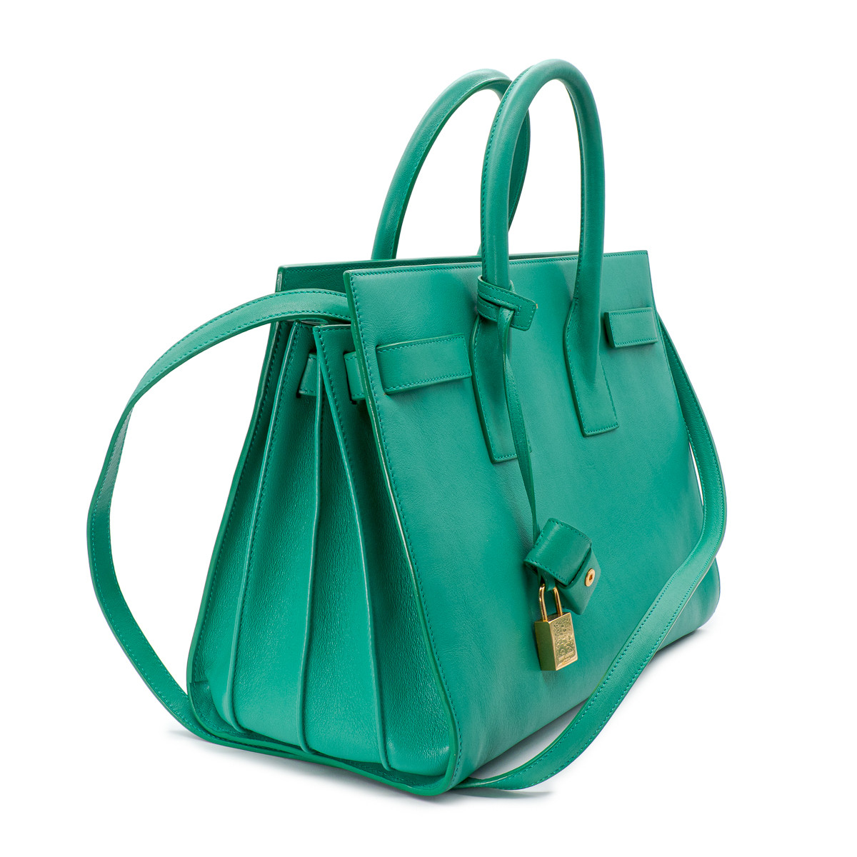 Yves Saint Laurent Classique Sac de jour en cuir lisse vert