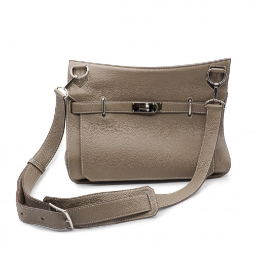 Sac Besace Jypsiere 31 en cuir Clemence Étoupe 