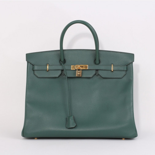 Sac Birkin 40 en cuir gréné Malachite
