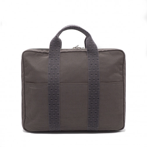 Sac porte-documents et ordinateur en toile grise