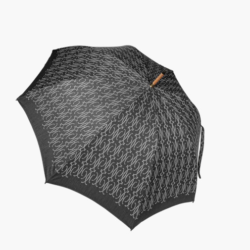 Parapluie en toile de coton imperméabilisé noir et gris