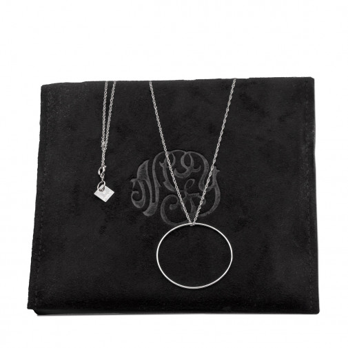 Collier White Circle on Chain or blanc 18k