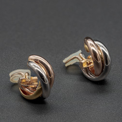 Paire de clips d'oreilles Trinity 3 ors Moyen Modèle