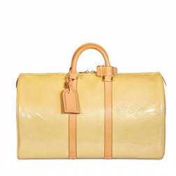 Sac Mercer Keepall 50 cuir verni beige