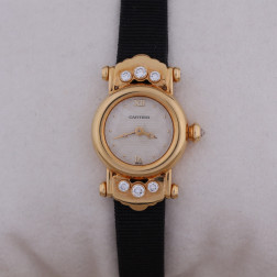 Montre-bijou ronde or 18k et diamants