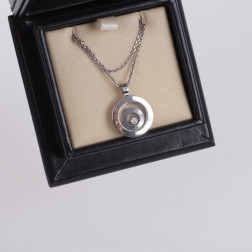 Pendentif et collier Happy Spirit or blanc 18k et diamant