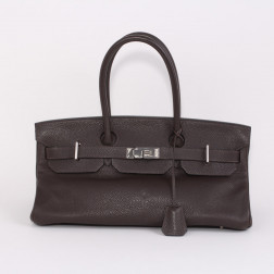 Sac Shoulder en cuir Togo chocolat