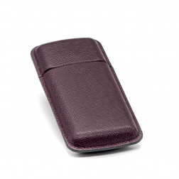 Etui 3 cigares Gipse cuir Taïga acajou