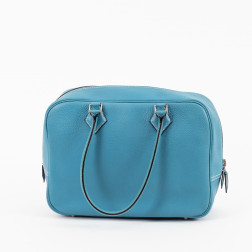 Sac à main Plume moyen modèle en cuir epsom bleu-jean