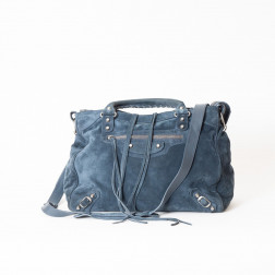 Sac Vélo en daim bleu nuit