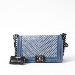Sac Boy en toile denim bleu-jean
