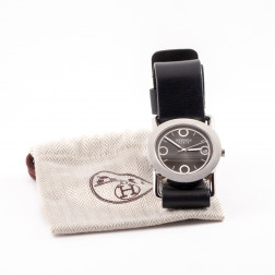 Montre Barénia ronde en acier brossé Grand modèle