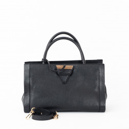 Sac Porte-main Barcelona en cuir gréné noir