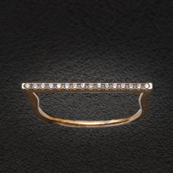 Bague Gatsby Barette or rose 18k et diamants