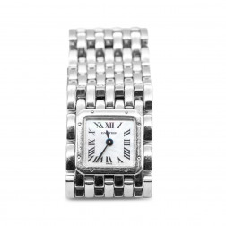 Montre de dame Ruban Panthère acier et fond nacre