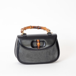 Sac Bamboo cuir lisse noir GM
