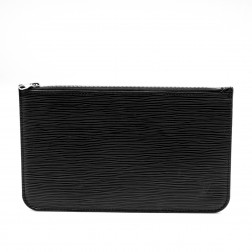 Pochette Accessoires cuir épi noir