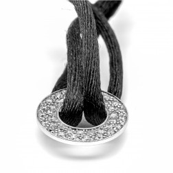 Bracelet Cible pavage de diamants et or blanc 18k