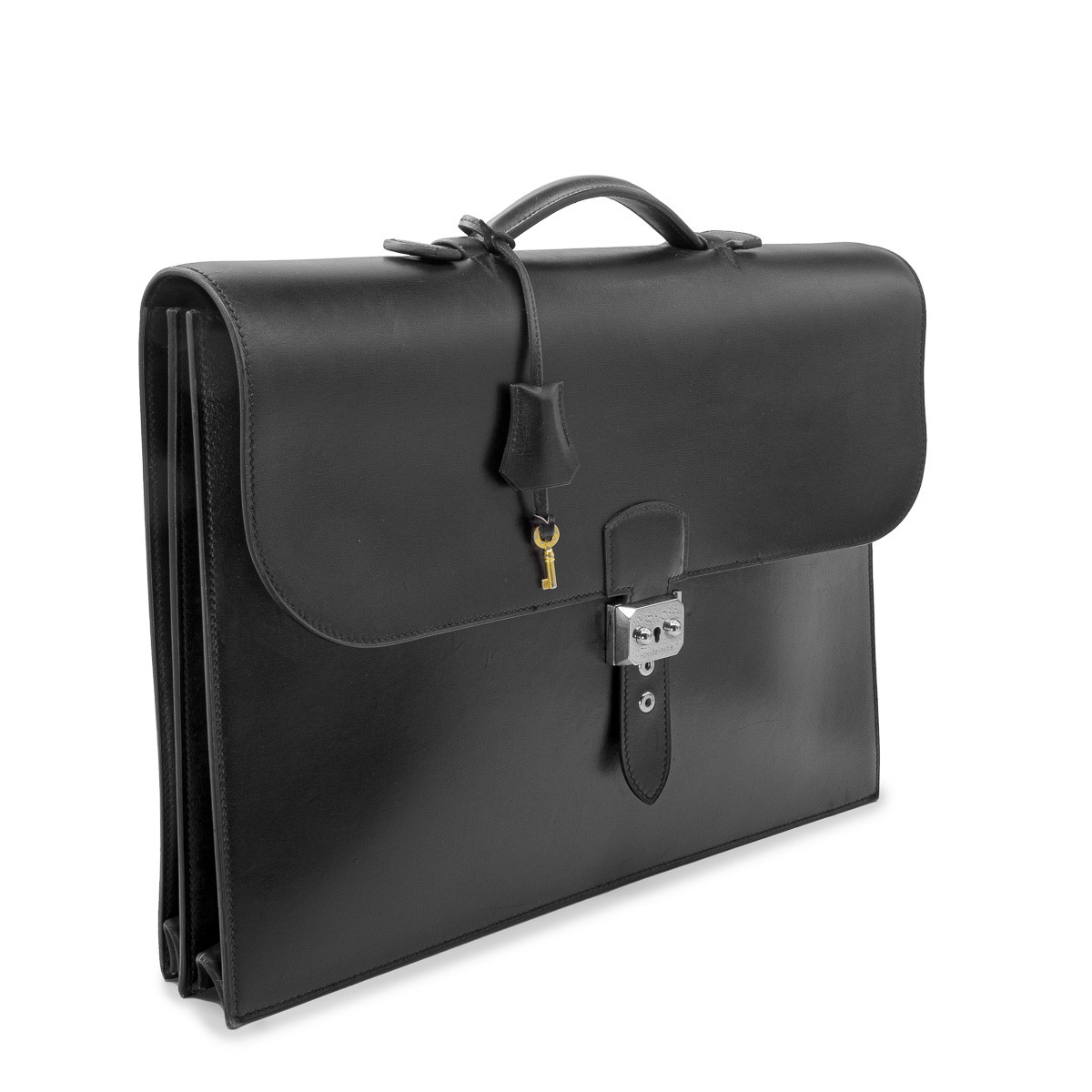 Sac a Depeches boxcalf noir hermes