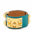 Bracelet Collier de Chien Epsom bleu paon