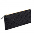 Pochette plate en cuir empreinte noir