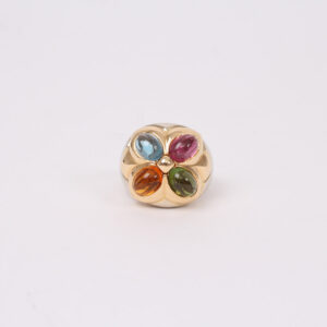 Anillo dos oros y piedras preciosas - Imagen 5