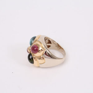 Anillo dos oros y piedras preciosas - Imagen 4