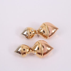Pair of ear clips gold and diamonds - Image 2