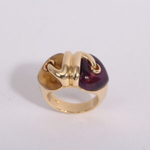 Ring yellow gold 18k citrine and améthyst stones - Image 3