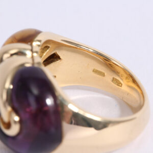 Ring yellow gold 18k citrine and améthyst stones - Image 7