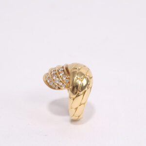 Anillo cruzado con diamantes y oro de 18 k - Imagen 3