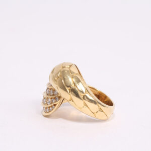 Anillo cruzado con diamantes y oro de 18 k - Imagen 5