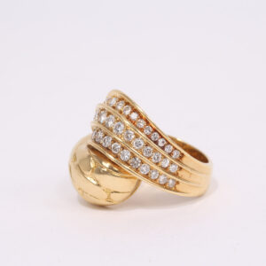Anillo cruzado con diamantes y oro de 18 k - Imagen 7
