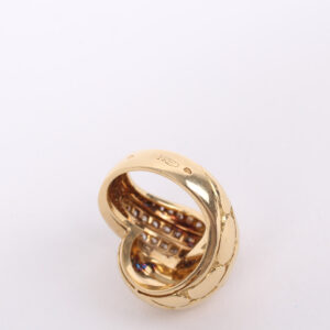 Anillo cruzado con diamantes y oro de 18 k - Imagen 8