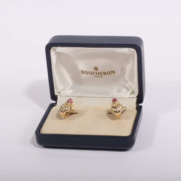Paire de clips d'oreilles Diablotine or jaune 18k et Tourmaline-0