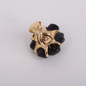 Bague Camélia Grand Modèle Edition Limitée onyx bleu or jaune 18k – Image 10