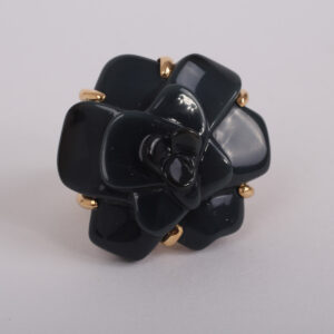 Bague Camélia Grand Modèle Edition Limitée onyx bleu or jaune 18k – Image 1