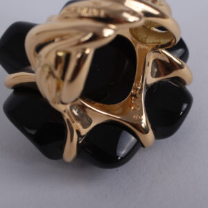 Bague Camélia Grand Modèle Edition Limitée onyx bleu or jaune 18k – Image 6