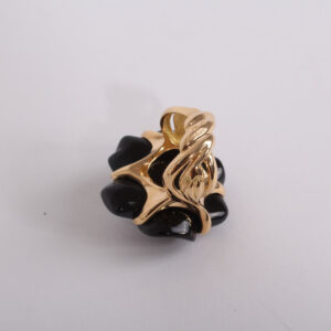 Bague Camélia Grand Modèle Edition Limitée onyx bleu or jaune 18k – Image 7