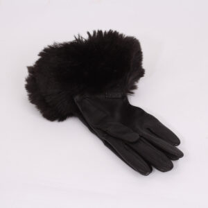 Guantes de cuero negro talla 6 1/2 - Imagen 4