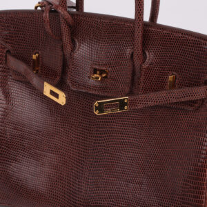 Sac Birkin 25 en lézard couleur Cognac – Image 13