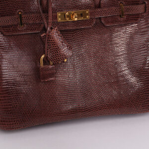 Sac Birkin 25 en lézard couleur Cognac – Image 3