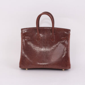Sac Birkin 25 en lézard couleur Cognac – Image 4