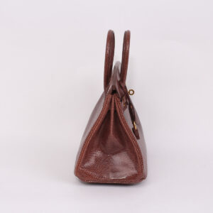 Sac Birkin 25 en lézard couleur Cognac – Image 6