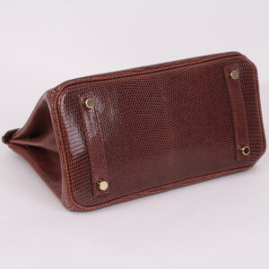 Sac Birkin 25 en lézard couleur Cognac – Image 7