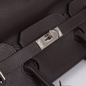 Sac Shoulder en cuir Togo chocolat – Image 10