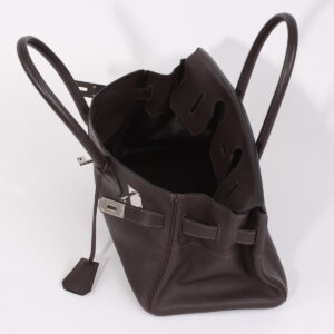 Sac Shoulder en cuir Togo chocolat – Image 13