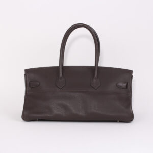Sac Shoulder en cuir Togo chocolat – Image 2